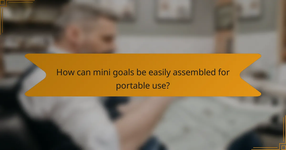 How can mini goals be easily assembled for portable use?
