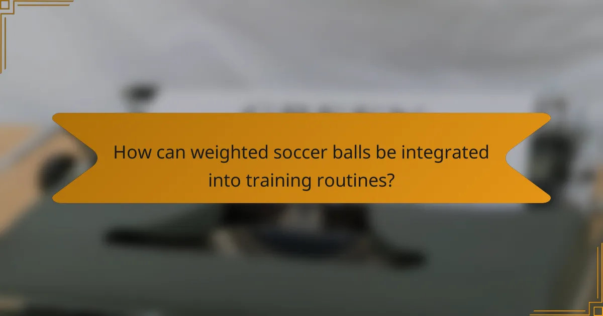 How can weighted soccer balls be integrated into training routines?
