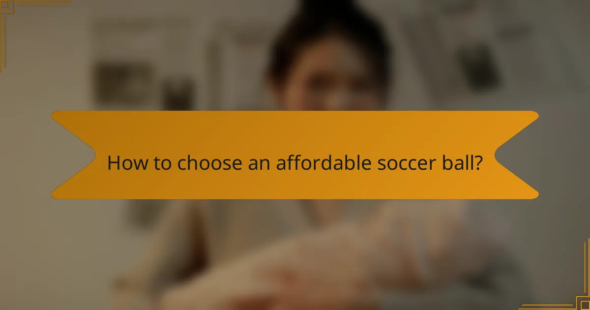 How to choose an affordable soccer ball?