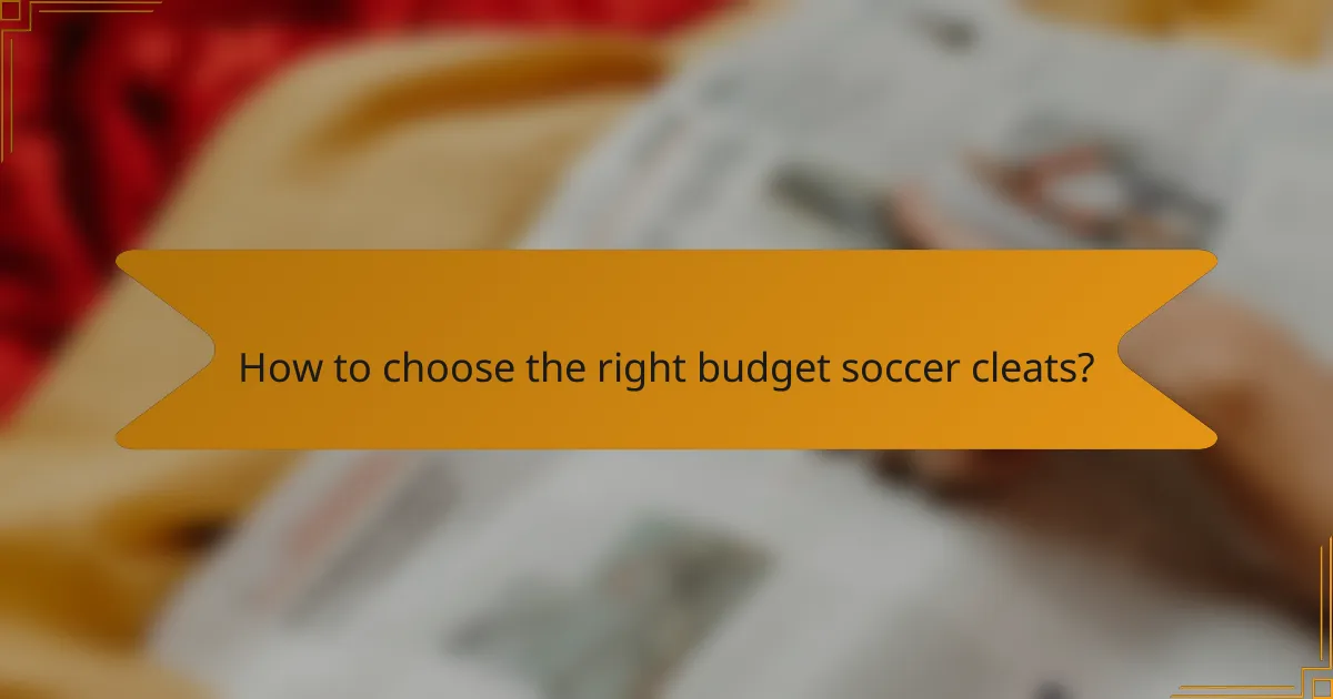 How to choose the right budget soccer cleats?