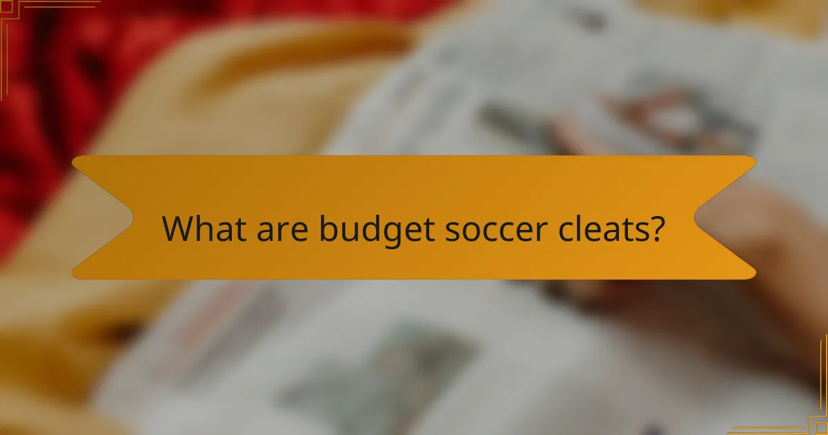 What are budget soccer cleats?