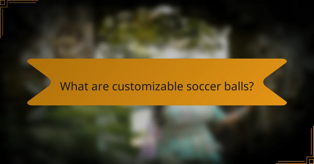 What are customizable soccer balls?