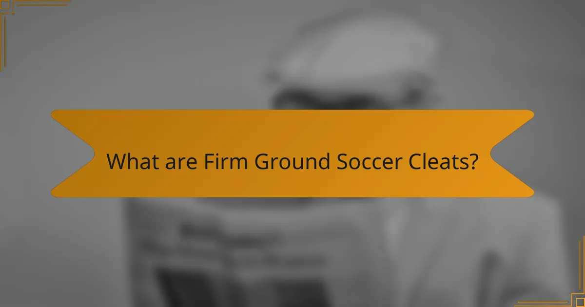 What are Firm Ground Soccer Cleats?