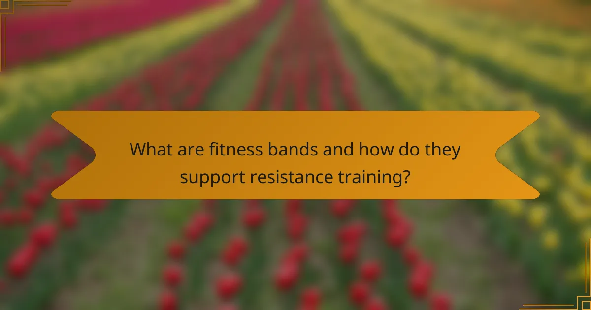 What are fitness bands and how do they support resistance training?