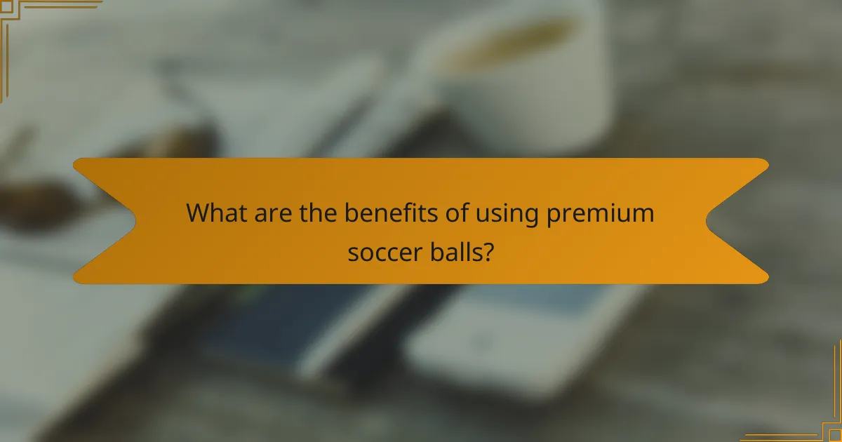 What are the benefits of using premium soccer balls?