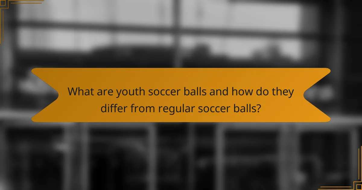 What are youth soccer balls and how do they differ from regular soccer balls?