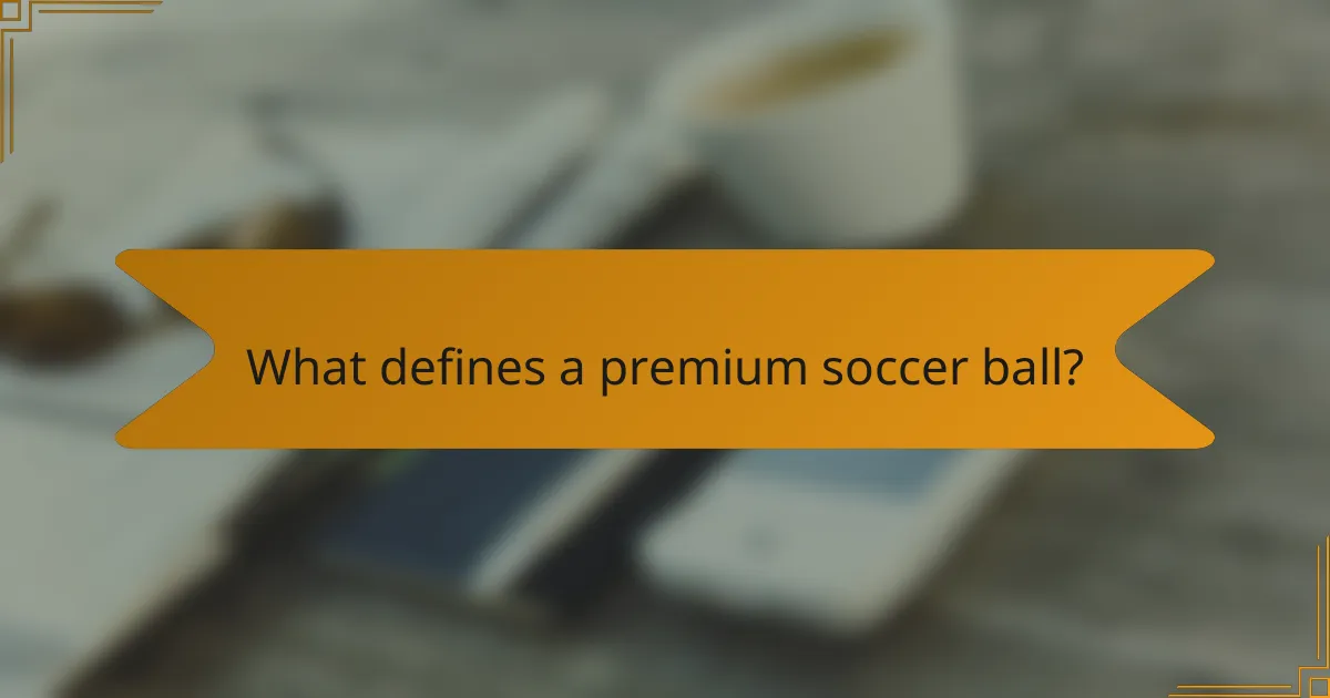 What defines a premium soccer ball?