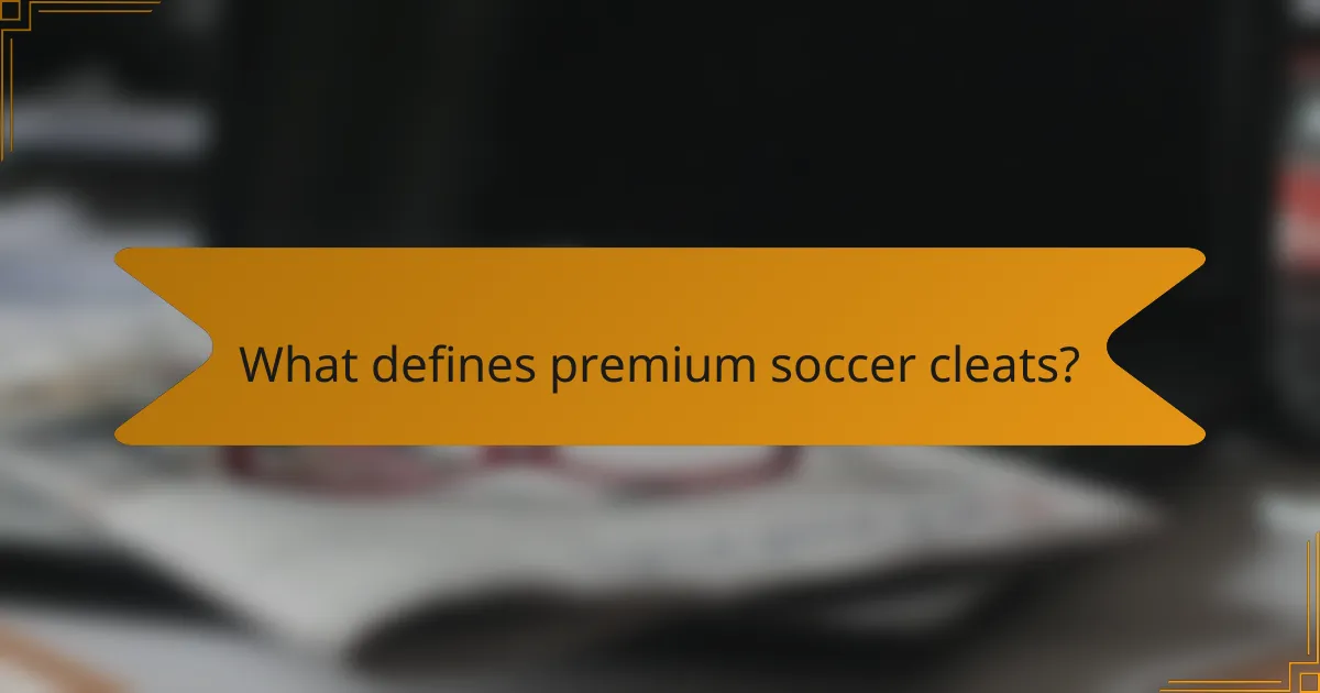 What defines premium soccer cleats?