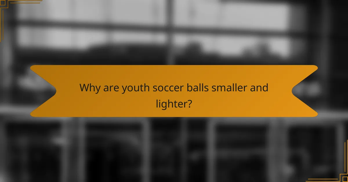 Why are youth soccer balls smaller and lighter?